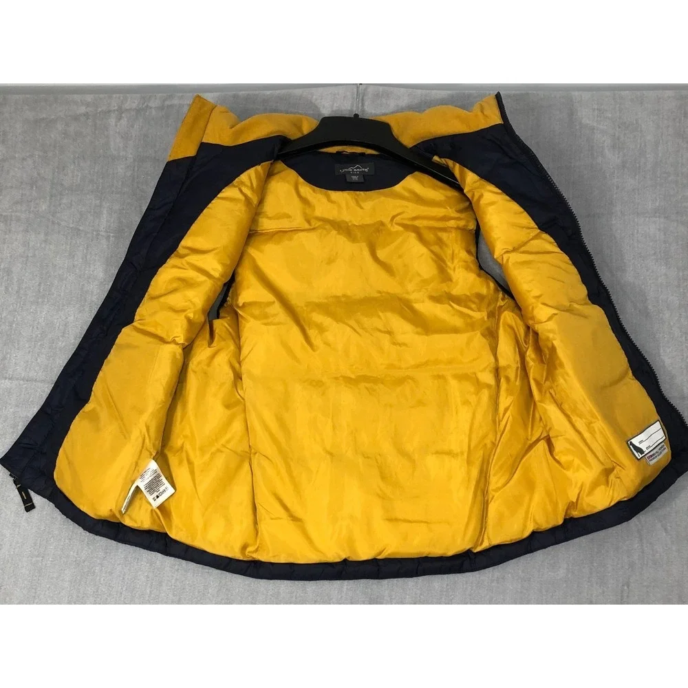 Eddie Bauer Kids Puffer Vest XL 14 Navy Blue Goose Down Filled Jacket Coat Boys